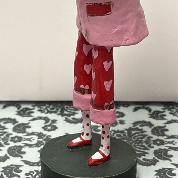 Lori Mitchell You Toot My Horn Trumpet Player Valentines Day Figurine Folk Art - Picture 4 of 5
